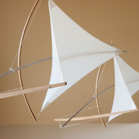 Stuart Allen - <strong>37° 48' 29" N ~ 96° 52' 52" W</strong>, 2010, pvc coated polyester, stainless steel, laminated ash and cherry