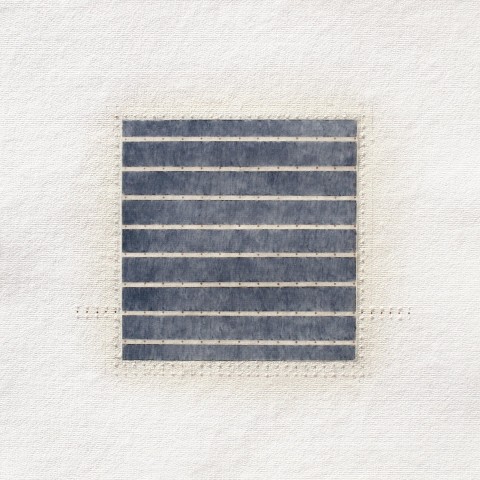 Eleanor Wood - <b>Sequels Series #3</b>, 2013-14, watercolor, waxed paper, oil and pencil on cotton paper, 13 x 13 inches