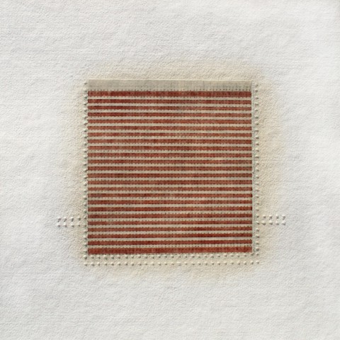 Eleanor Wood - <b>Sequels Series #4</b>, 2013-14, watercolor, waxed paper, oil and pencil on cotton paper, 13 x 13 inches