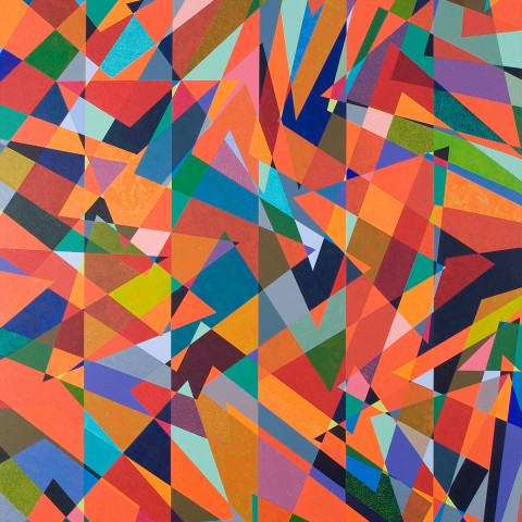 Mark Emerson - <b>Falling Down</b>, 2010, polymer on canvas, 86 x 72 inches