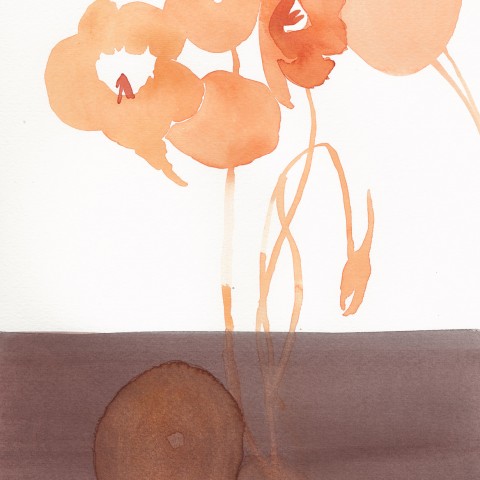 Stacey Vetter - <b>Nasturtium</b>, watercolor on paper, 10 x 8 inches