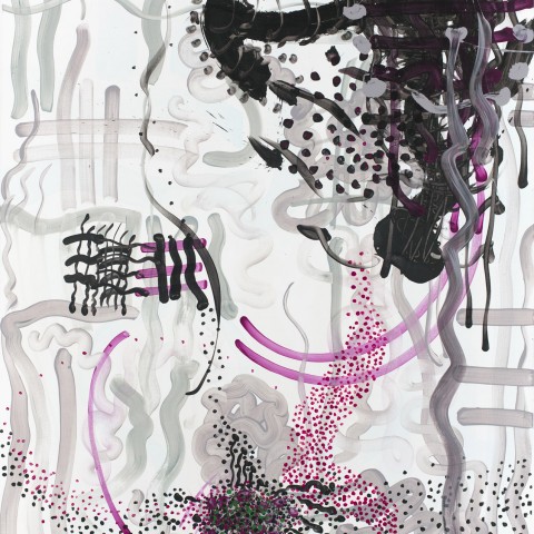 Peter Wayne Lewis - <b>Purple Mania</b>, 2010, Acrylic on Linen, 216 x 183 centimeters
