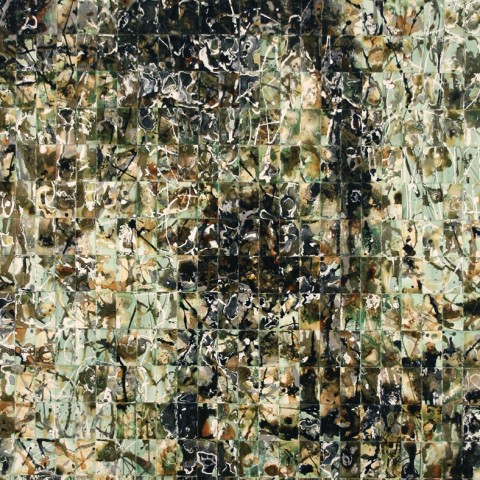 Ian Harvey and Koo Kyung Sook - <b>Figure 5</b>, 2009, enamel, polyurethane and shellac on paper mounted on aluminum panel, 89 x 47.5 inches