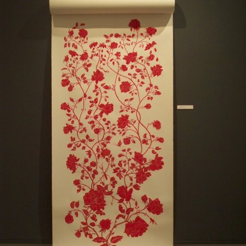 Mary Warner - <b>Hunt</b>, goauche on paper, 42 x 96 inches