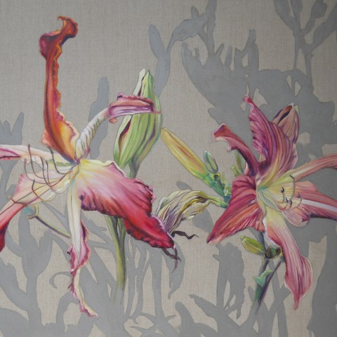 Mary Warner - <b>Lilies</b>, 2012, oil on linen, 40 x 60 inches