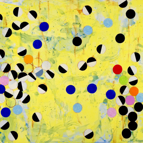 Joan Moment - <b>Jiggling Polarities</b>, 2010, acrylic on canvas, 44 x  60 inches