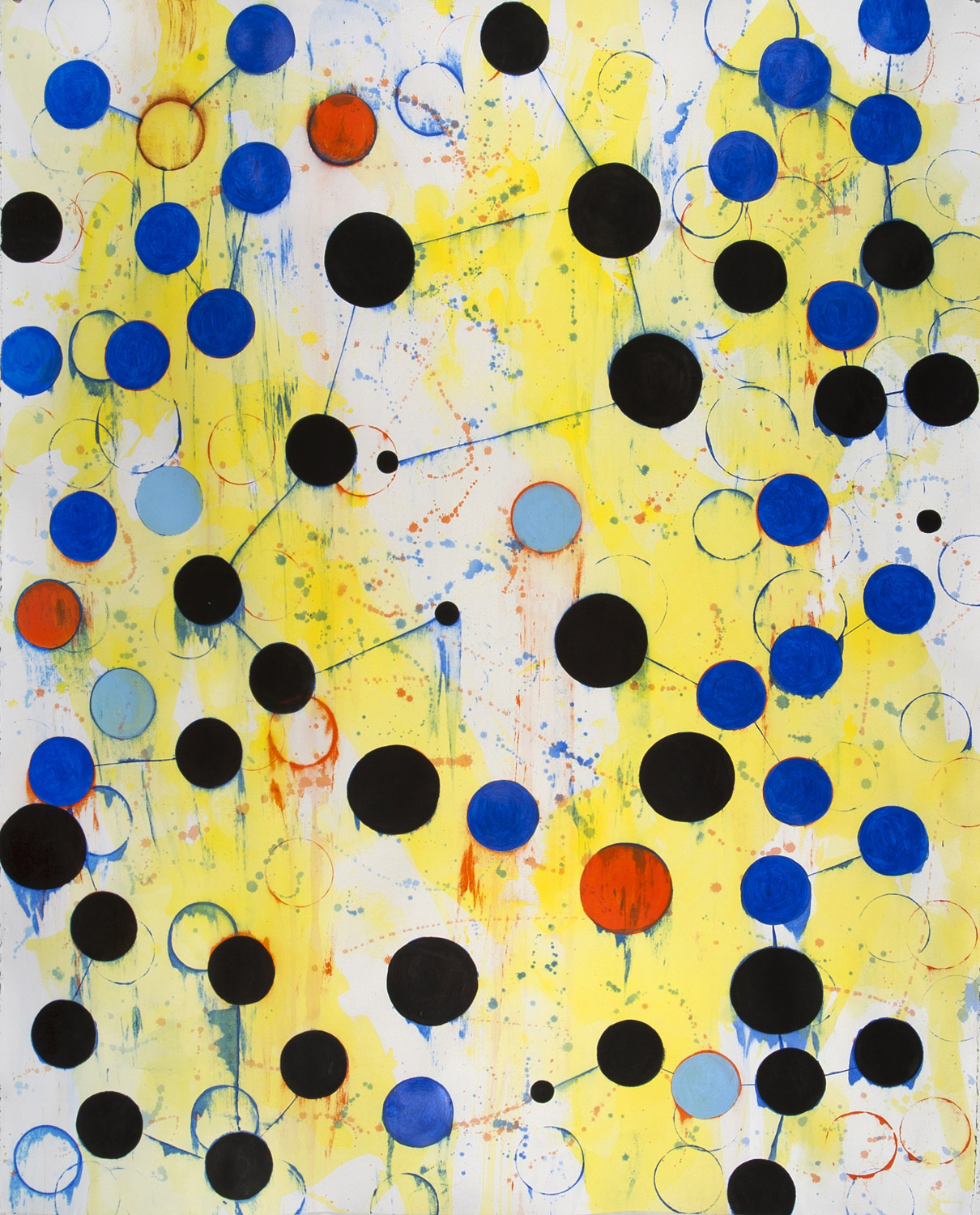 Joan Moment - <b>Dot Connection</b>, 2012, acrylic on arches paper, 42 ¼ x  52
