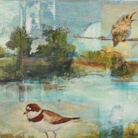 S.R. Jones - <b>Sweetwater</b>, mixed media on panel, 9.75 x 4.75 inches
