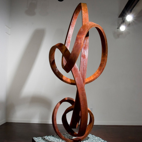 Roger Berry - <b>Mozart</b>, 2004, corten steel, 96 x 42 x 32 inches
