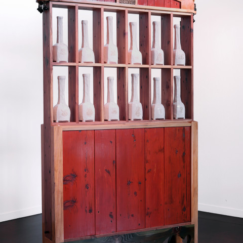 Trent Burkett - <b>Cabinet #1</b>, 2015, Misc. materials, 88 x 48 x 11 inches